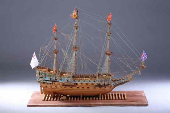 Appraisal: SOVEREIGN OF THE SEA Model of s British warship Handcrafted