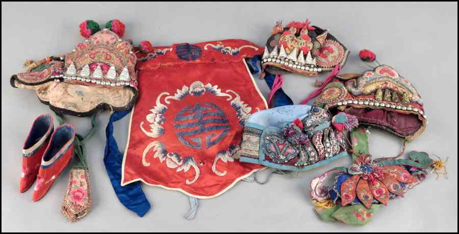 Appraisal: CHINESE EMBROIDERED SILK CHILDREN'S CLOTHING Comprise of a pair of