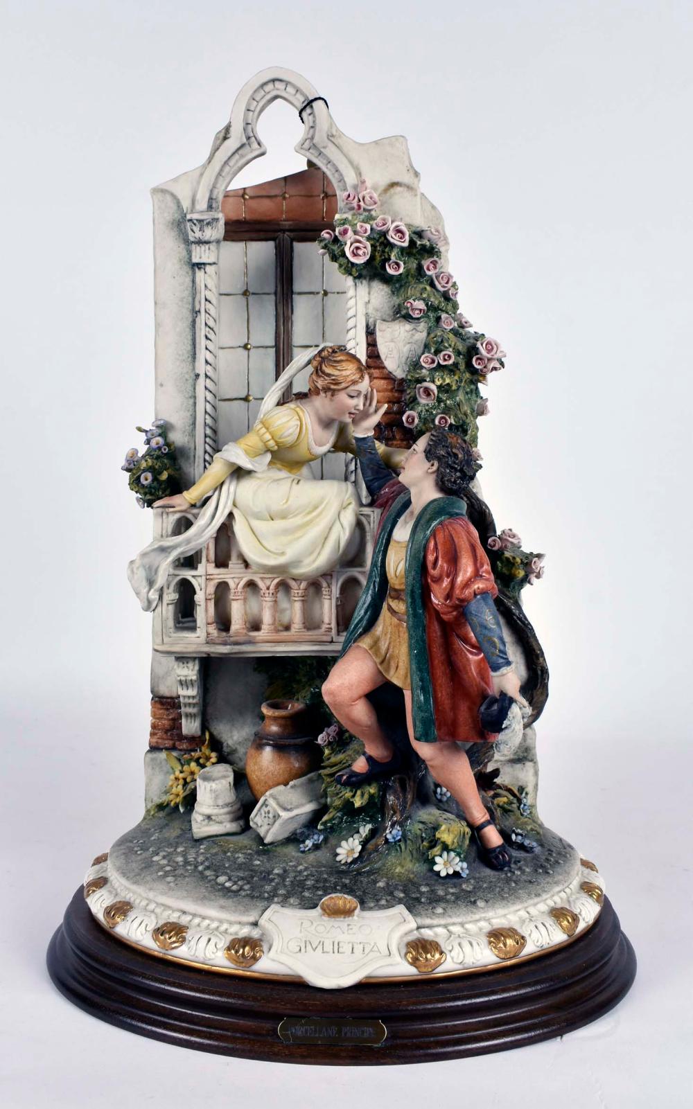 Appraisal: CAPODIMONTE PORCELAIN GROUP OF ROMEO AND JULIETModern Limited edition of