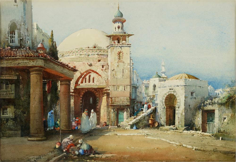 Appraisal: NOEL HARRY LEAVER - NORTH AFRICAN STREET SCENEwatercolor on Winsor