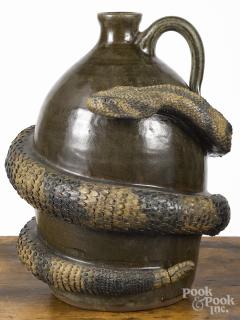 Appraisal: Michael and Melvin Crocker North Carolina stoneware rattlesnake jug signed