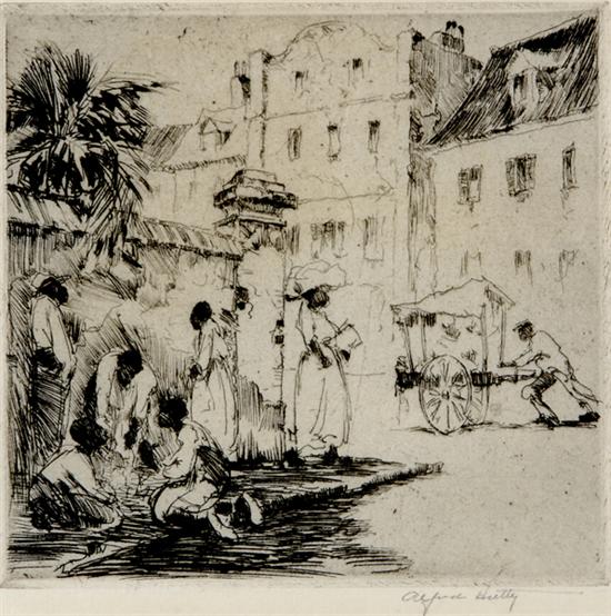 Appraisal: Alfred Hutty South Carolina - CRAPS GAME c etching unframed