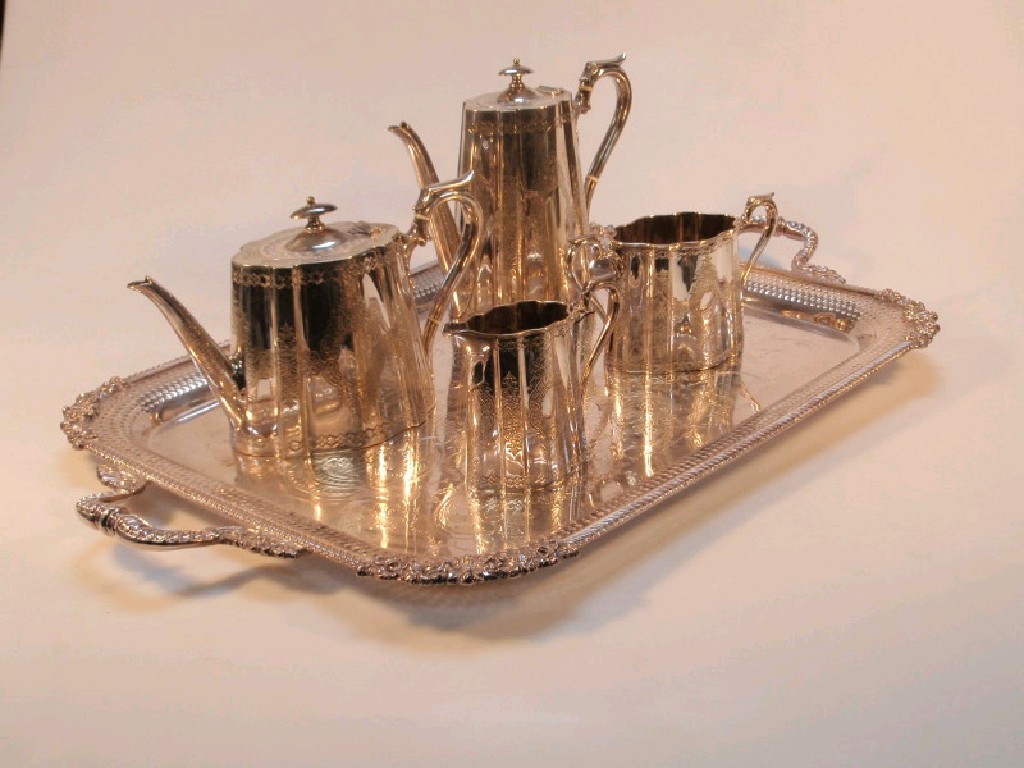 Appraisal: An early thC silver plated four piece tea and coffee