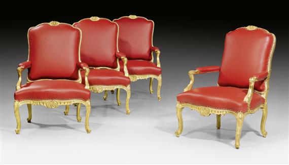 Appraisal: SET OF LARGE FAUTEUILS A LA REINE Regence Louis XV