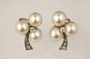 Appraisal: EAR CLIPS - K white gold pearl and diamond ear