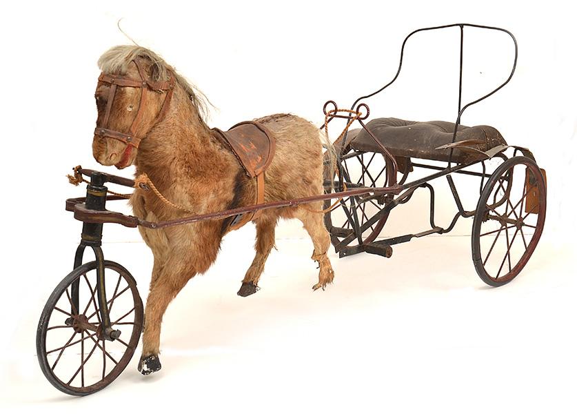 Appraisal: HORSE AND CART REAL HORSE HAIR