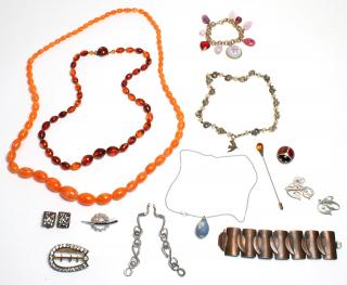 Appraisal: Assorted Costume Jewelry Articles incl Rebajes Bracelets necklaces pins and