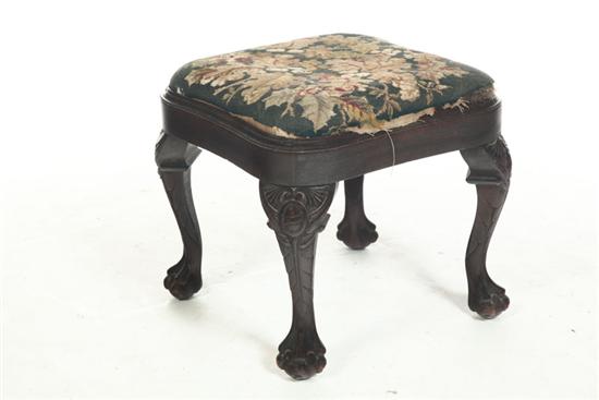 Appraisal: CHIPPENDALE-STYLE FOOT STOOL American or English late th century mahogany