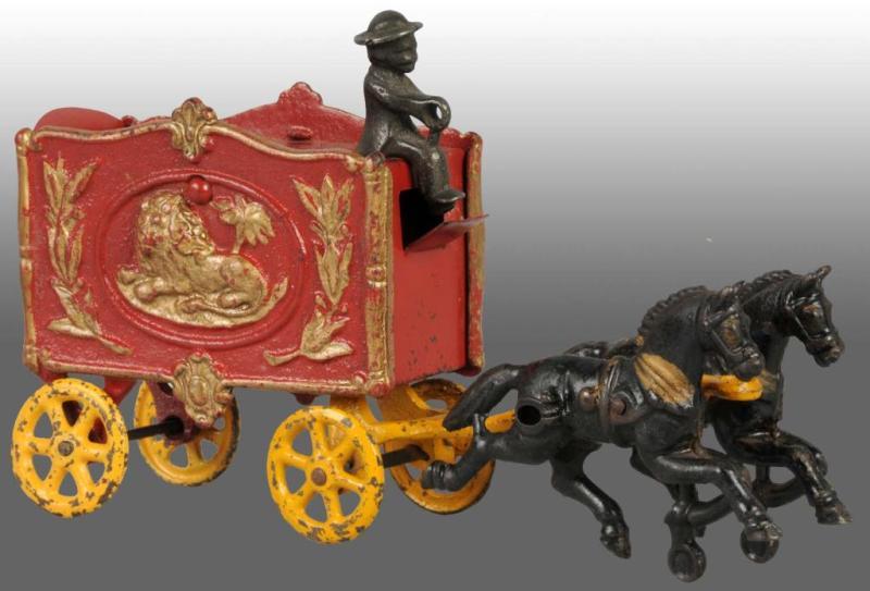 Appraisal: Cast Iron -Horse Hubley Royal Circus Van Toy Description Original