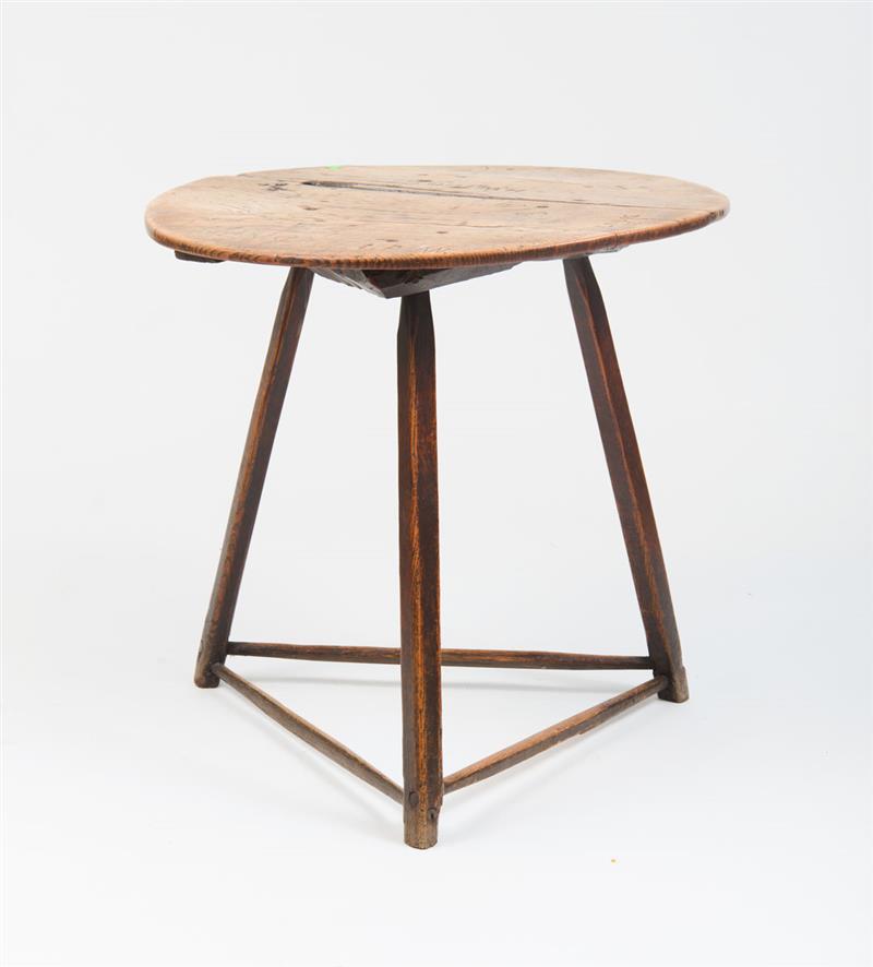 Appraisal: ENGLISH OAK TRIPOD TAVERN TABLE x in diam Property from