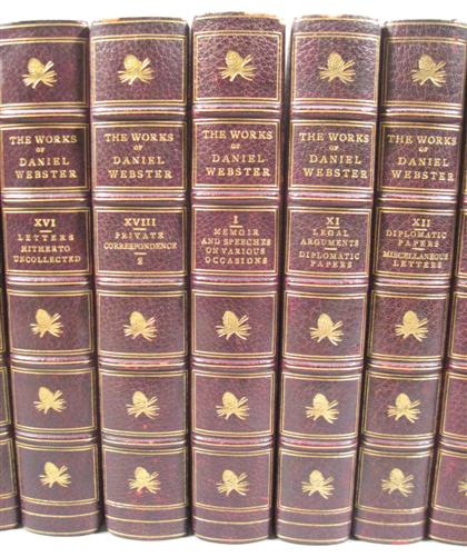 Appraisal: vols Webster Daniel The Writings Speeches Boston Little Brown Co