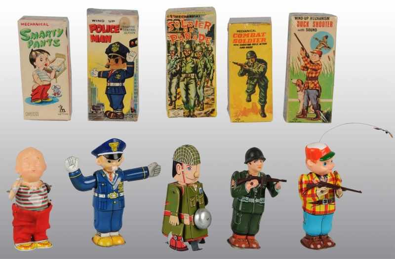 Appraisal: Lot of Tin Litho Character Wind-Up Toys Description Japanese Working