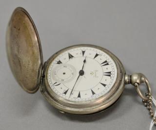 Appraisal: Arabic numeral silver pocket watch having Arabic numbers and enameled