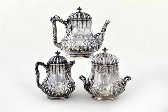 Appraisal: Southern coin silver three-piece tea service Hayden Whilden Charleston SC