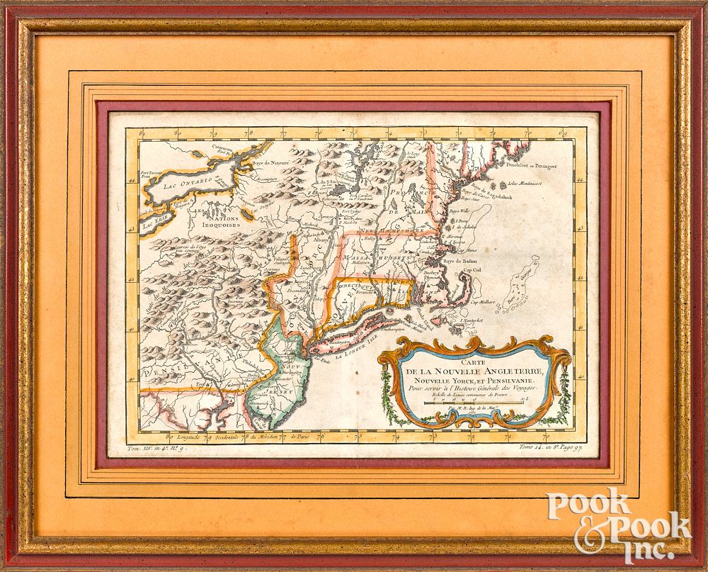 Appraisal: Jacques Nicolas Bellin map dated Jacques Nicolas Bellin map dated