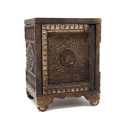 Appraisal: Cast Iron Treasure Safe Still Penny Bank Cast Iron Treasure