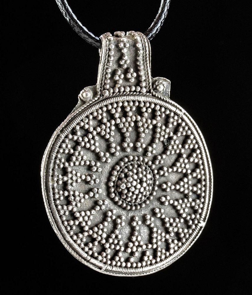 Appraisal: Viking Silver Bracteate Pendant - Floral Motif - g Northern