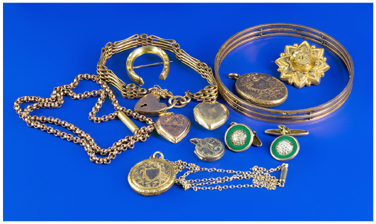 Appraisal: Collection Of Yellow Metal Jewellery Comprising ct Gold Back Front