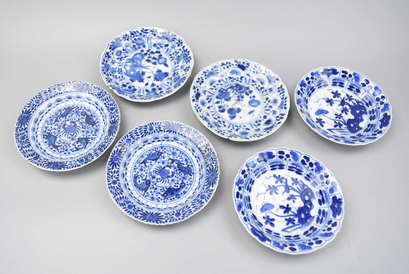 Appraisal: CHINESE BLUE WHITE PLATES KANGXI PERIOD - The well depicts