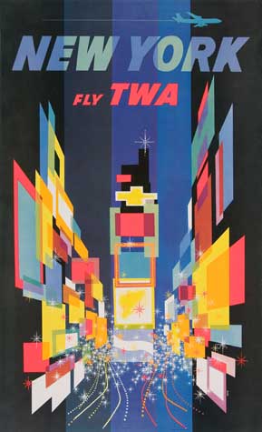 Appraisal: DAVID KLEIN - NEW YORK FLY TWA x inches x