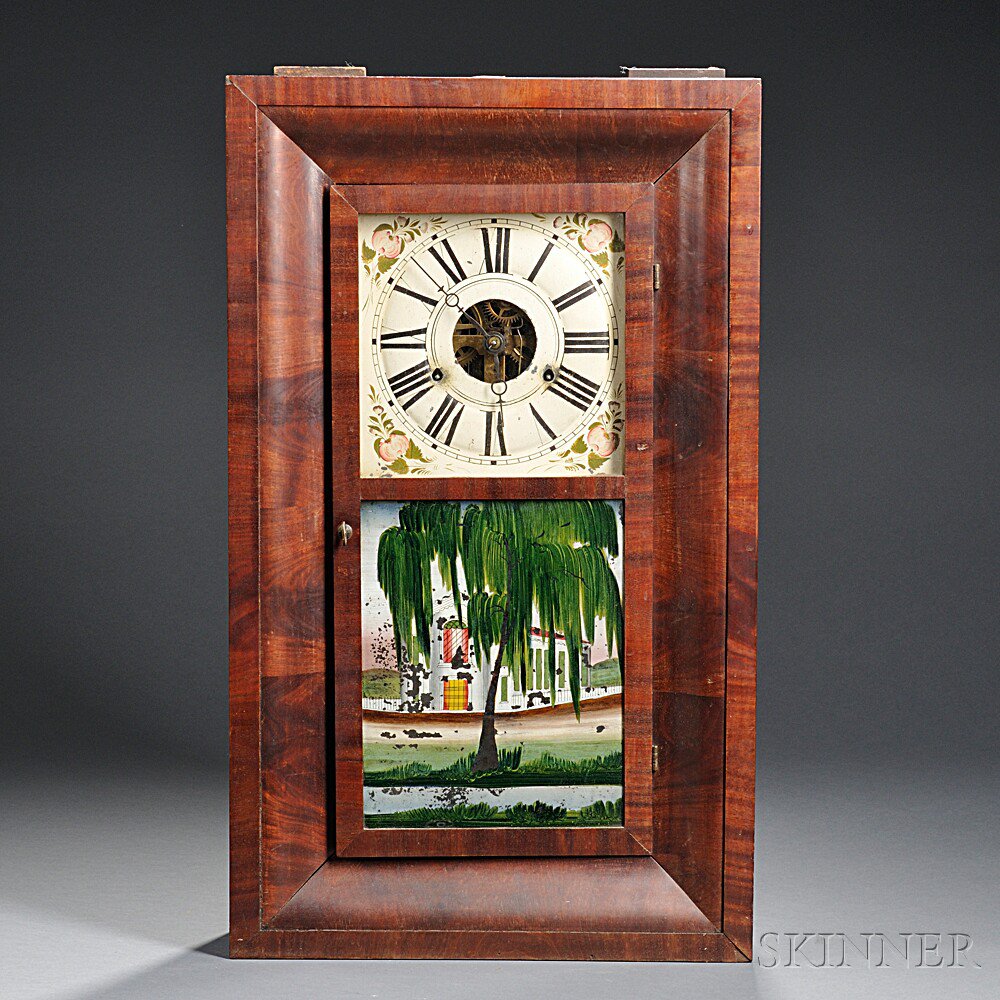 Appraisal: Clarke Gilbert Co Ogee Clock Winchester Connecticut c mahogany veneered