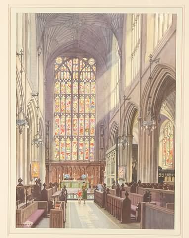 Appraisal: Bath Abbey watercolor x SLL Artist European - S