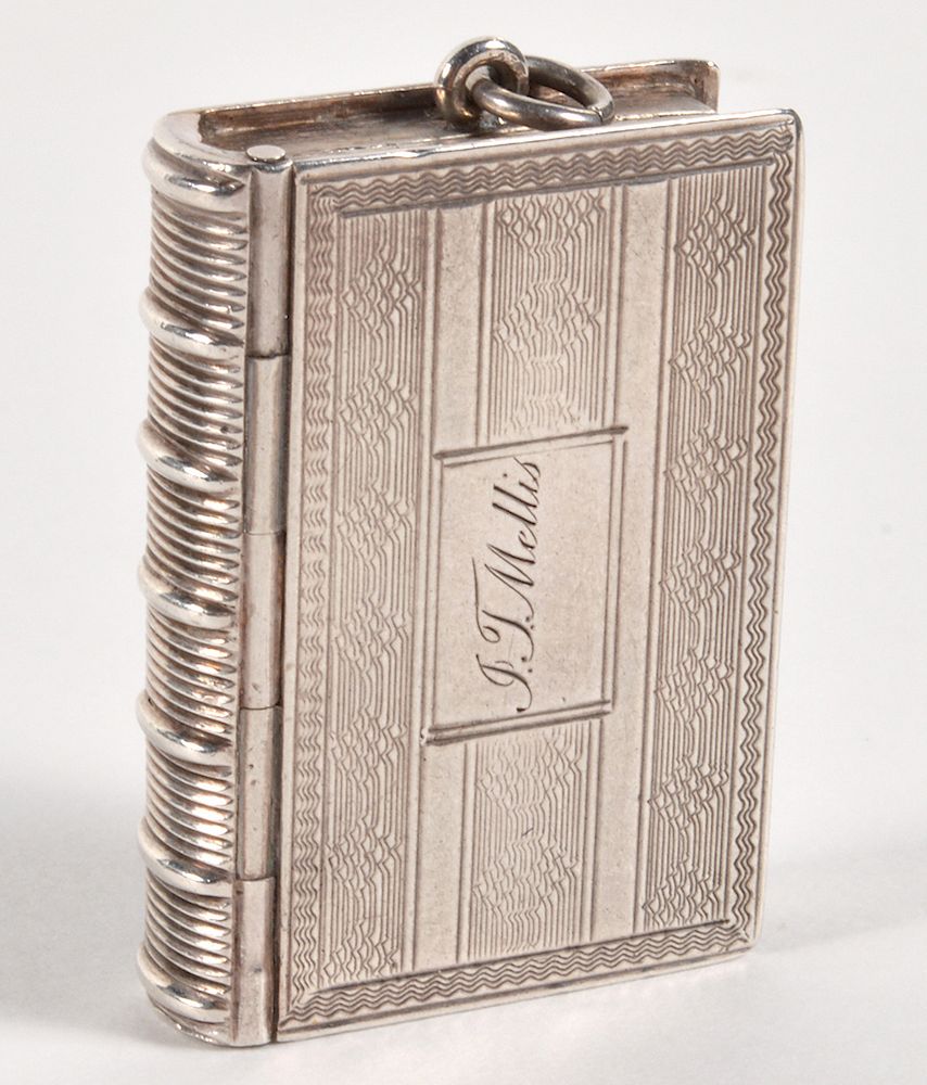 Appraisal: Edward Smith Sterling Vinaigrette Book Box Edward Smith sterling vinaigrette