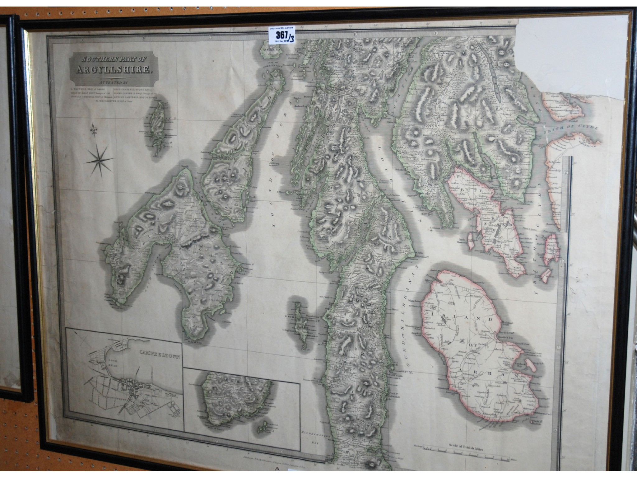 Appraisal: Three various wall maps Southern Part of Argyllshire Loch Tarbet