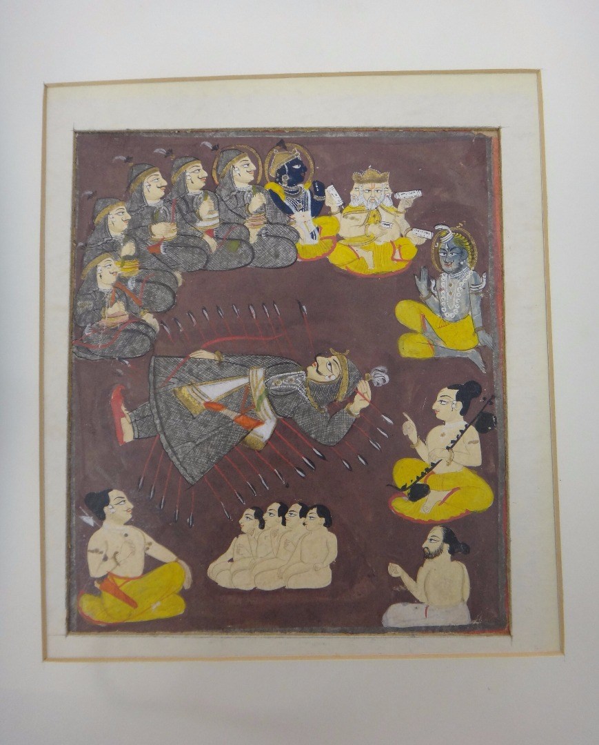 Appraisal: Four Indian paintings th century opaque pigments on paper the