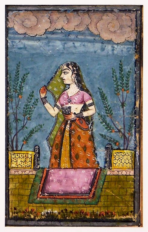 Appraisal: C Indian Radha Krishna Miniature Painting India th Century Depicting