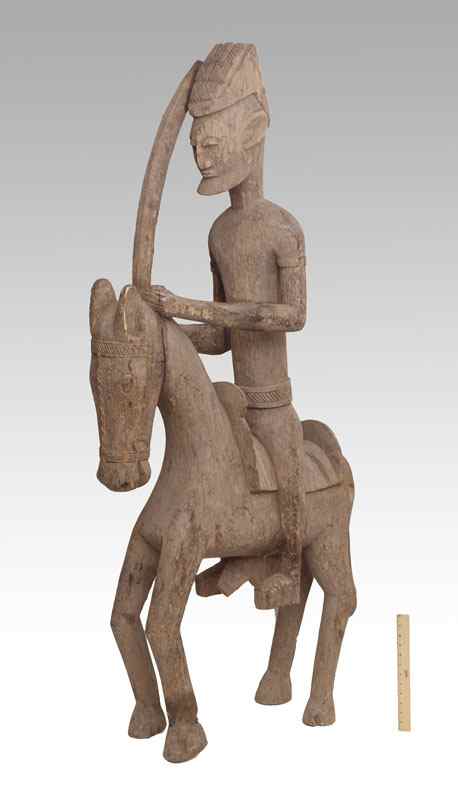 Appraisal: CARVED AFRICAN DOGON HORSEMAN '' '' x ''CONDITION Note all