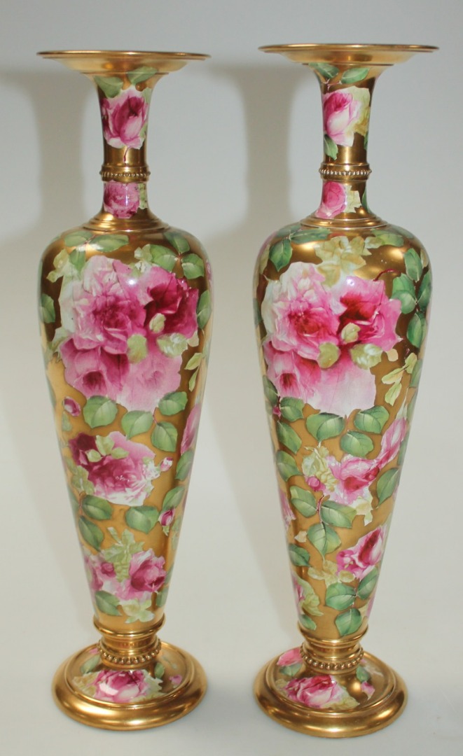 Appraisal: A pair of early thC TF S Ltd vases each