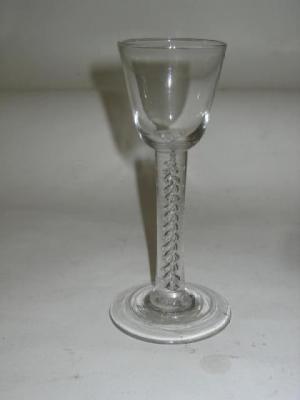 Appraisal: A GEORGIAN WINE GLASS c the ogee bowl on Mercury