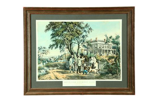 Appraisal: AMERICAN COUNTRY LIFE-OCTOBER AFTERNOON BY N CURRIER Handcolored lithograph on