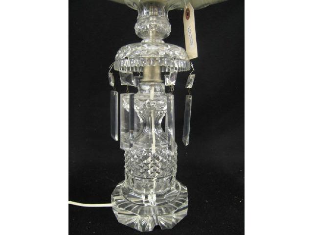 Appraisal: Cut Crystal Table Lamp with prisms candlestick style body