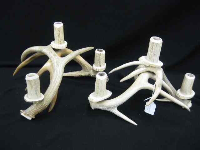 Appraisal: Pair of Antler Candleabra '' x '' excellent