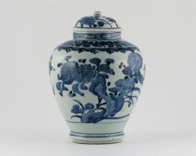 Appraisal: A Japanese Arita blue and white vase and cover painted