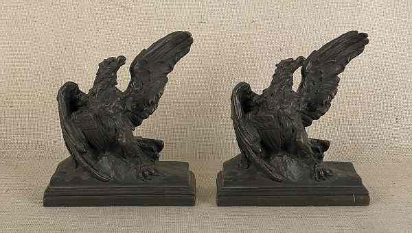 Appraisal: Pair of composition eagle bookends h