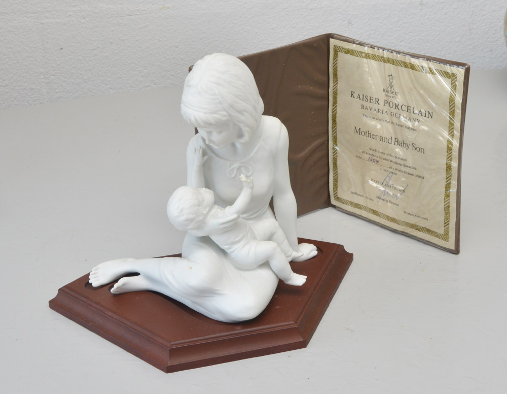 Appraisal: KAISER BISQUE MOTHER AND BABY SON FIGURAL GROUP Limited edition