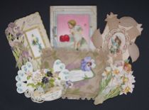 Appraisal: Lot of Six Special Valentines Printed cardboard Valentine depicts a