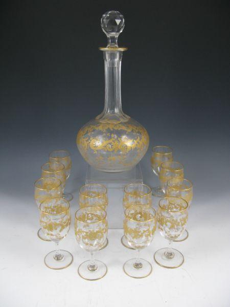 Appraisal: Glass Decanter Set including a decanter and cordial glasses all