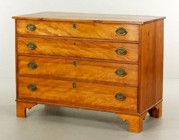 Appraisal: - Chippendale Cherry Drawer Chest Chippendale chest cherry four drawer