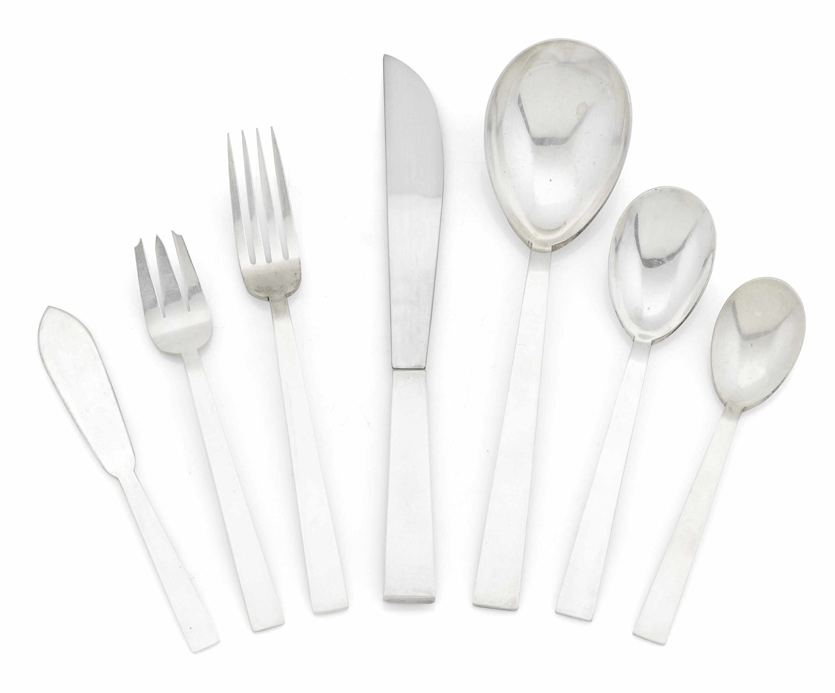 Appraisal: An Adra of California sterling silver Moderne flatware service comprising