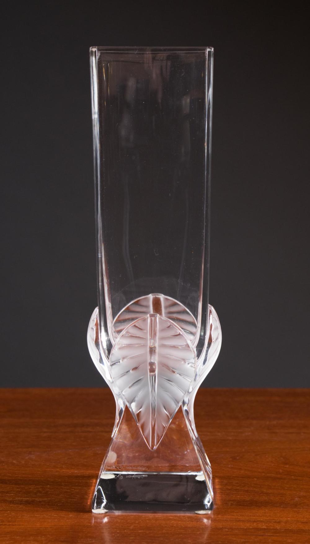 Appraisal: LALIQUE 'BROCELIANDE' ART CRYSTAL VASE IN ORIGINAL BOX etched 'Lalique