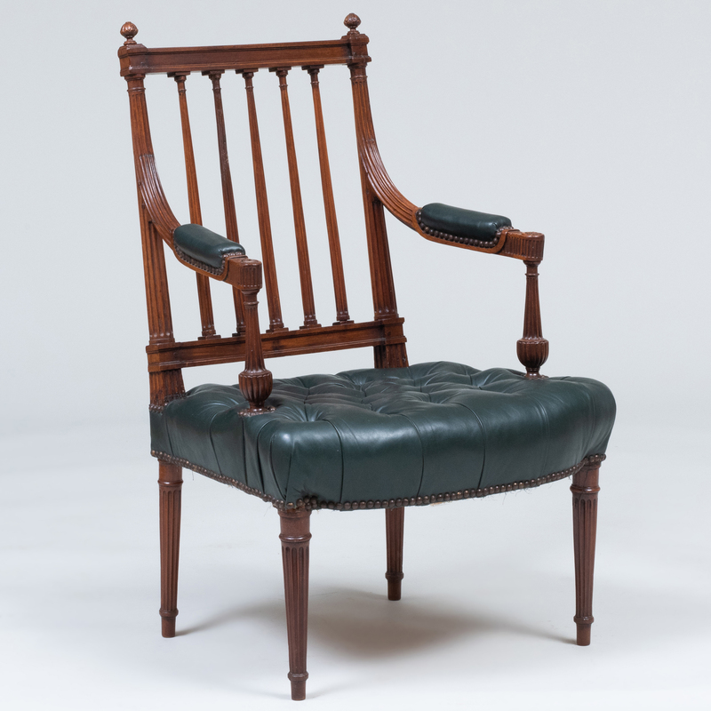 Appraisal: Directoire Carved Mahogany Fauteuil la Reine x x in height