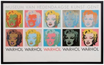 Appraisal: After Andy Warhol New York - Ten Marilyns rare poster