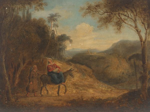 Appraisal: ITALIAN SCHOOL TH CENTURY x Flight to Egypt Oil on