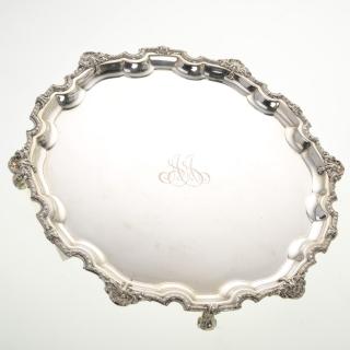 Appraisal: Victorian sterling silver footed salver Victorian sterling silver footed salver