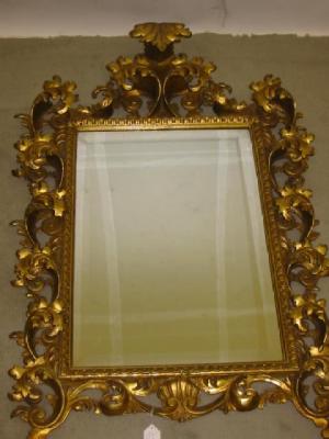 Appraisal: A PIER GLASS of oblong form with later bevelled plate