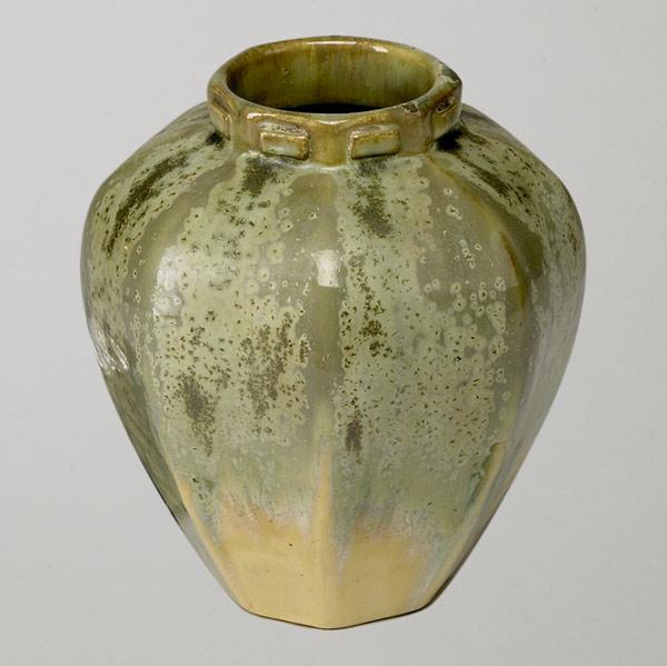 Appraisal: FULPER Vase in avocado green drip-glaze